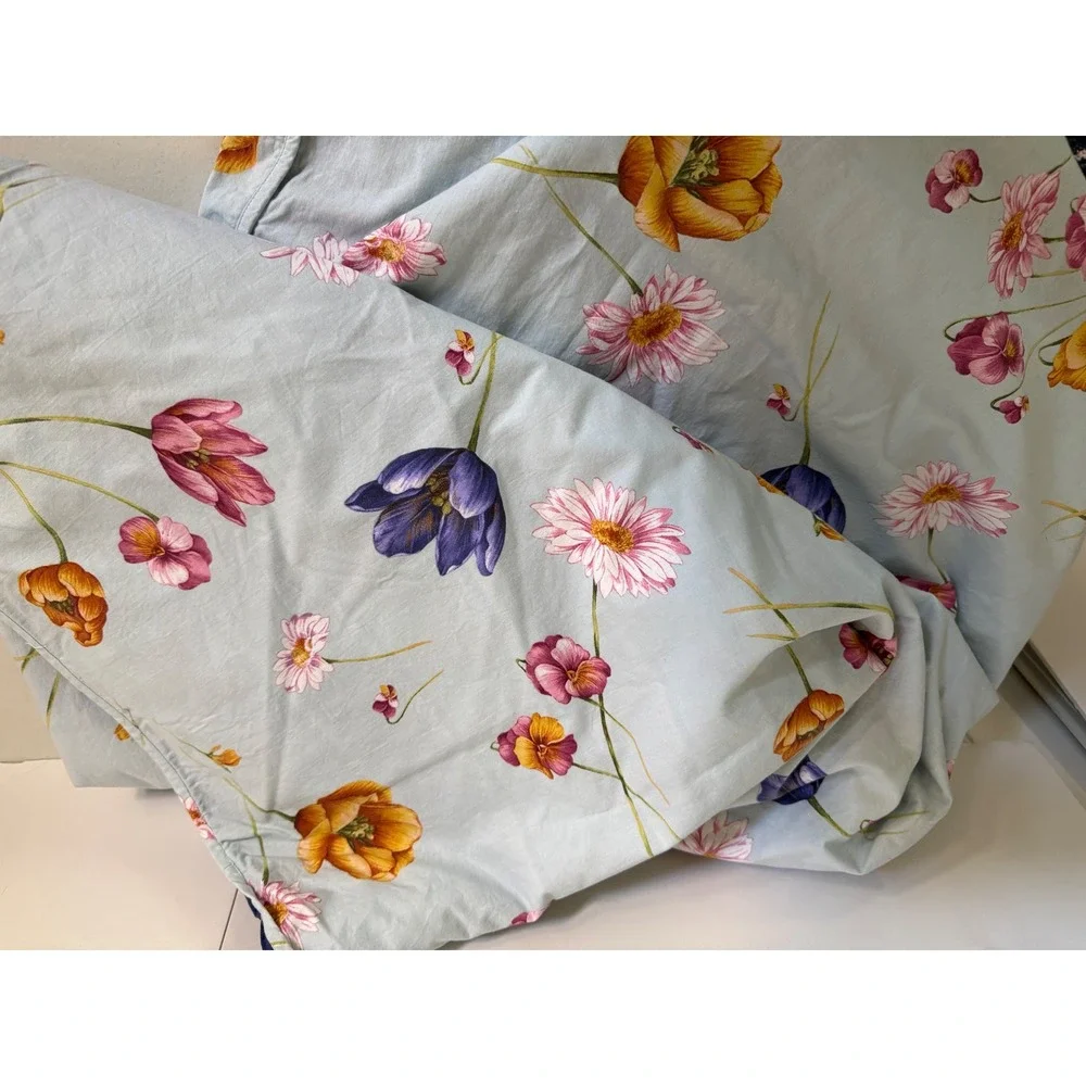 Cottimaryanne Italian Floral Striped Reversible Duvet Cover  Cottagecore Full